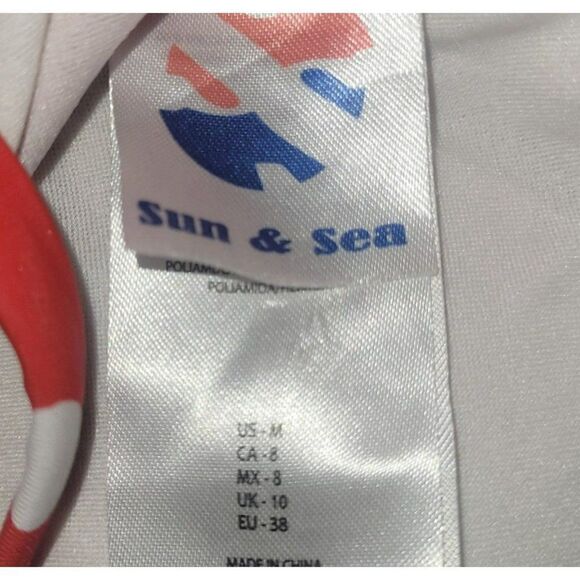 Sun & Sea Ruffled Off-Shoulder One Piece Swimsuit Women's Size Medium - Picture 3 of 4